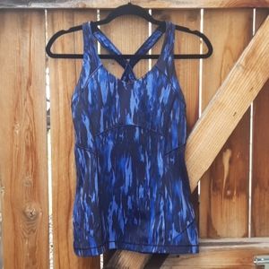 Lululemon blue athletic workout tank top sz 6